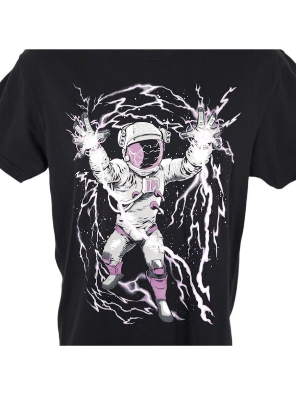 Astronaut T Shirt Mens Size Medium Black Into The AM Planets Space Travel